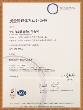 ISO证书(中文)